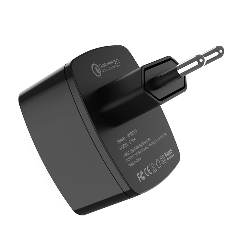 Hoco QC3.0 2.0 EU Phone Charger For Samsung S20 S21 Plus 18W Fast Charging Adapter For Xiaomi Poco X3 F3 USB Travel Wall Charger