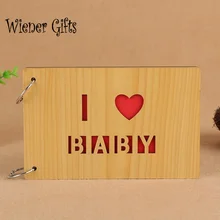 6 Inch Wood Cover Albums Handmade Loose-leaf Pasted Photo Album Personalized Baby Lovers DIY Wedding Memorial Photo Album