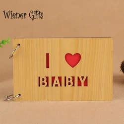 6 Inch Wood Cover Albums Handmade Loose-leaf Pasted Photo Album Personalized Baby Lovers DIY Wedding Memorial Photo Album