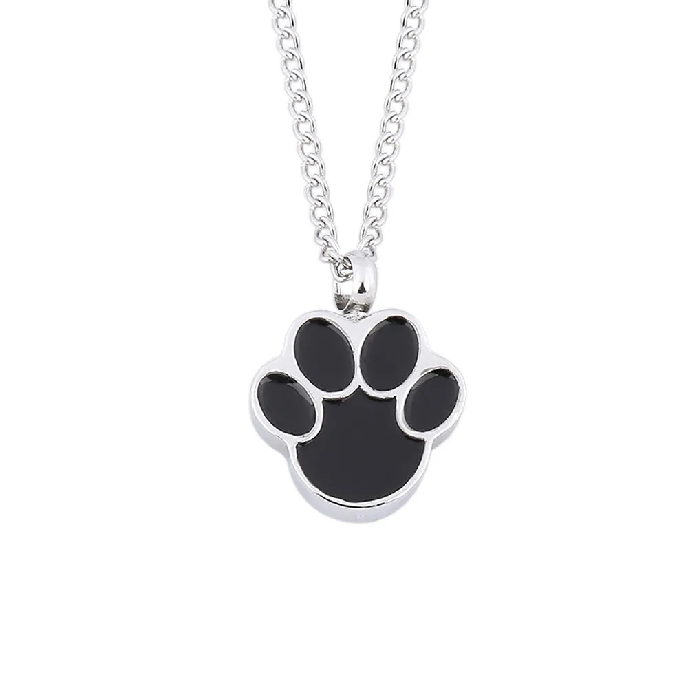 Fashion Pet Remembrance Necklace Dog Footprint Ashes Memorial Necklace Can Open The Urn Necklace Cremation Ashes Fast Ship 1