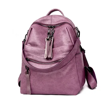 

Black Women Leather Backpack Female High Quality Fashion Soft Pu Ladies Back Pack Urban Trend Backbag Women's Bags 2020