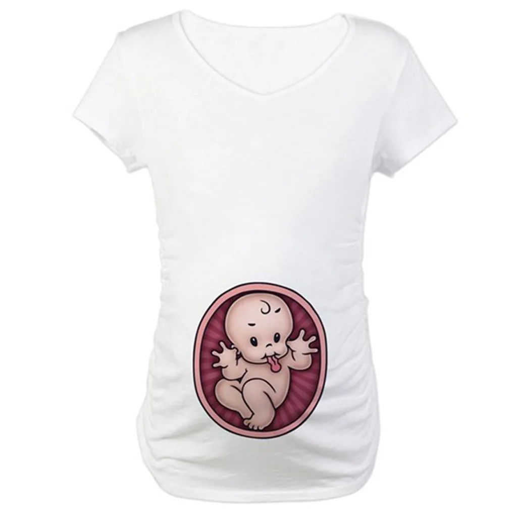 Блузка для беременных; Новинка года; Топ для беременных; милая детская футболка с круглым вырезом и короткими рукавами; топы для беременных женщин; Ropa Para Mujer