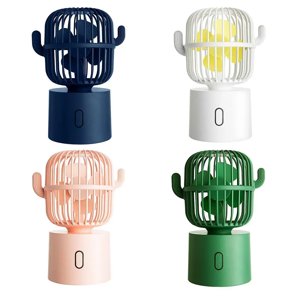 

Portable Pocket Fan 2400mAh 3.5W USB Rechargeable Mini Handheld Fan 2020 Cute Cactus Gift Cooling Fan Summer Outdoor Home Cooler