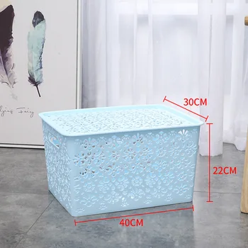 

Wholesale Hollow breathable storage box Covered solid color storage boxes Gift storage box Toys daily necessities plastic box