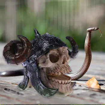 

Skull Fish Tank Decoration Ornament Horn Skeleton Design Fish Tank Landscape Ornament Resin Aquarium Turtle Tank Shelter