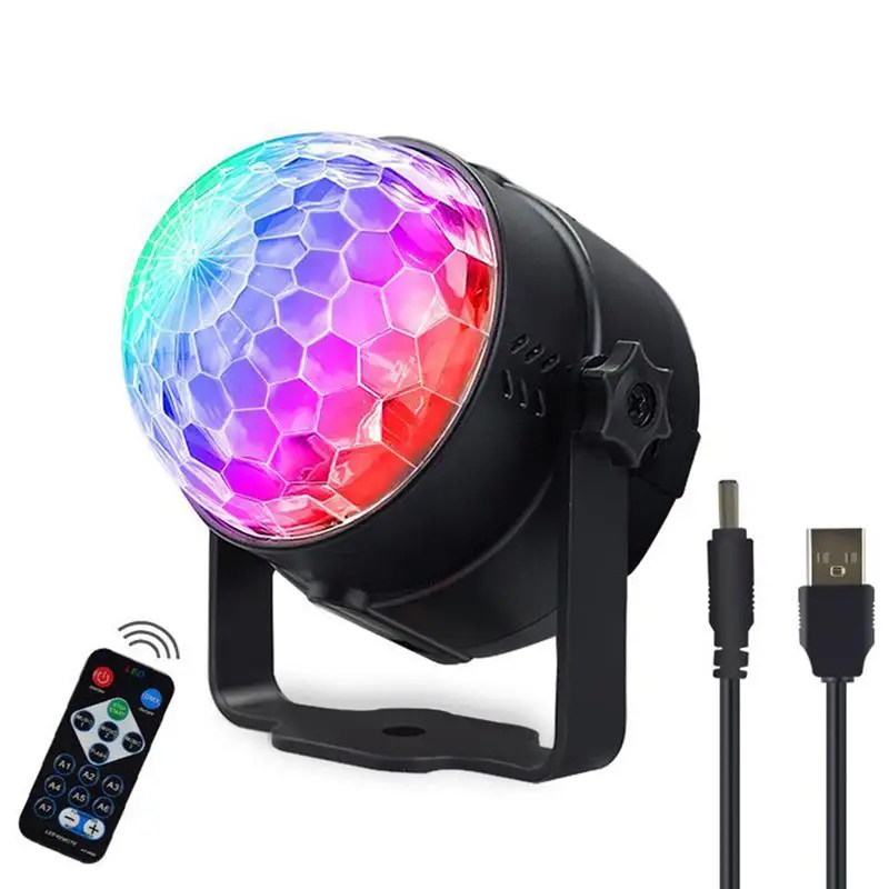 

Sound Activated Rotating Disco Ball DJ Party Lights 3W 3LED RGB LED Stage Lights For Christmas Wedding Sound Party Xmas Lights