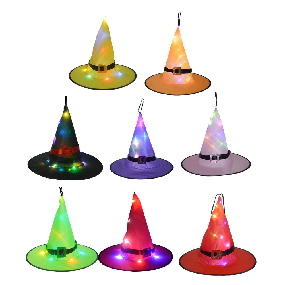 Chapeaux de sorcière éclairés, 8 pièces, pendentifs de magicien lumineux, chapeaux  suspendus | AliExpress