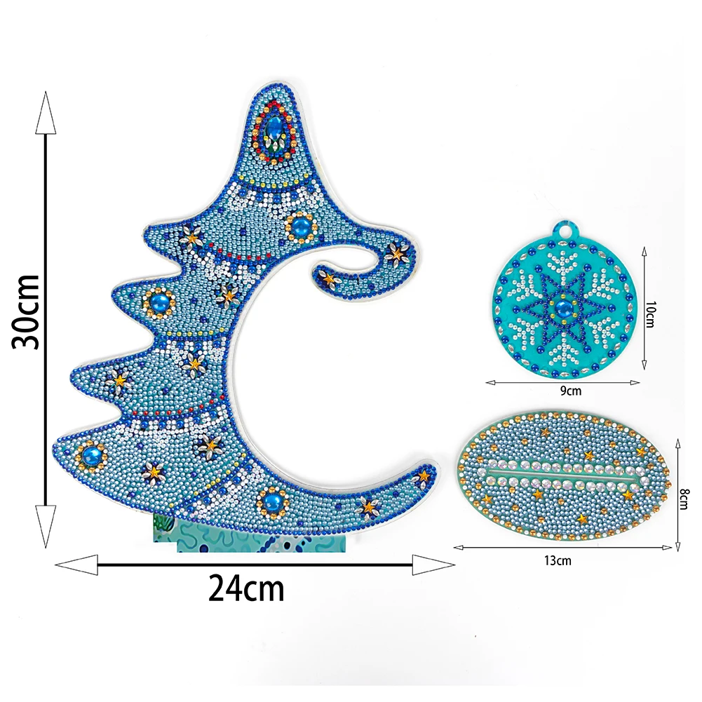 Lrxinki Diamond Painting fai da te A kit per pittura a mosaico 5D con strass per albero di Natale regalo di Natale decorazione natalizia 