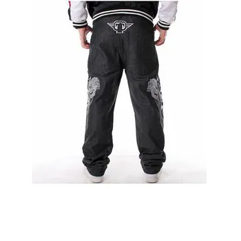 

Mens Baggy Jeans Men Wide Leg Denim Pants Hip Hop 2019 New Fashion Embroidery Skateboarder high quality men Jeans