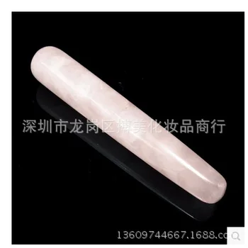 

Natural Pink Crystal Jade Muscle-poking Stick Pull for Reinforcement Facial Beauty Acupoint Massage Stick Shujing Rod Acupunctur