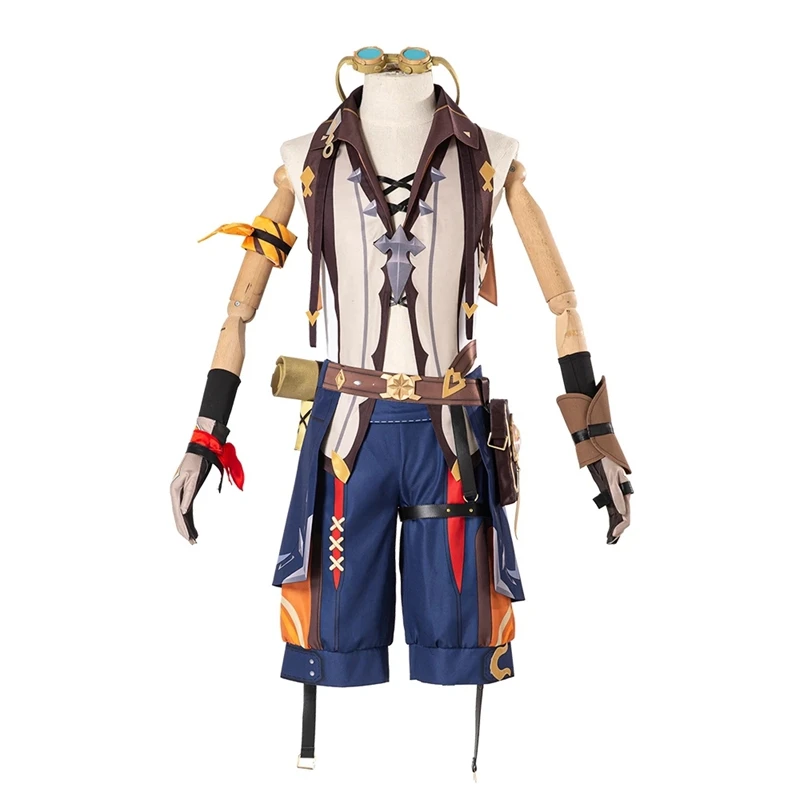 

Genshin Impact Bennett Cosplay Costume Game Clothing Set Men Tops Shorts Accessories Halloween Costume