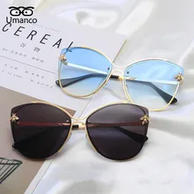 Umanco, новинка, бескаркасные солнцезащитные очки для женщин и мужчин, модные женские солнцезащитные очки в западном стиле, трендовые маленькие солнцезащитные очки в форме пчелы, подарки