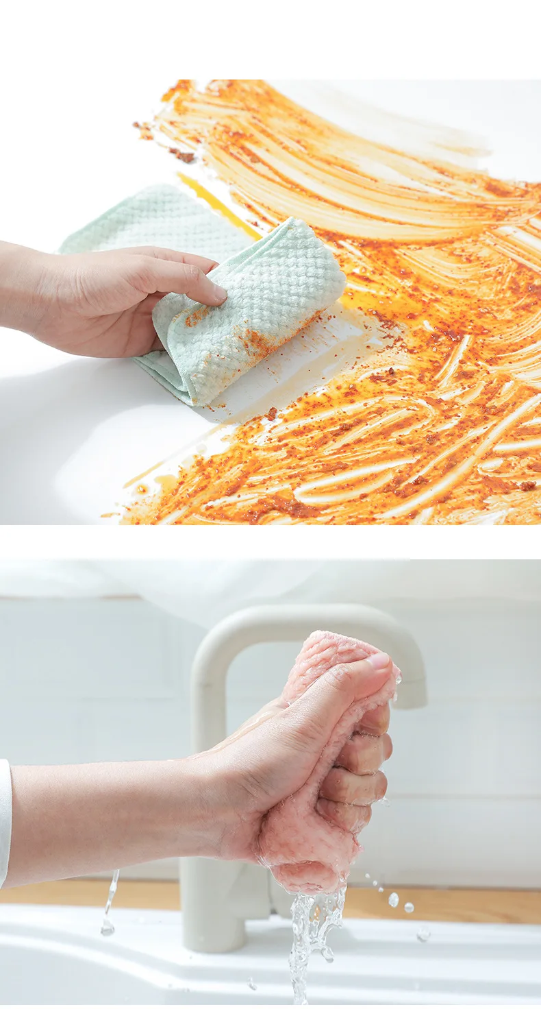 Чистящая площадка кухонные коралловые бархатные весы чистящая ткань густая масляная свободная чистящая ткань двойная Подставка под тарелки абсорбент полотенца ручная полотенце
