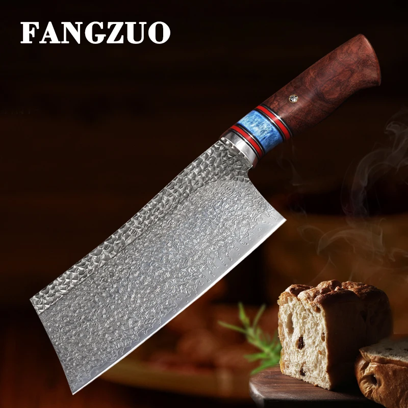

FANGZUO Handmade Professional Chef Knife VG10 Damascus Steel Kitchen Knife Chinese Cleaver Cooking Knives Kitchen Cutlery