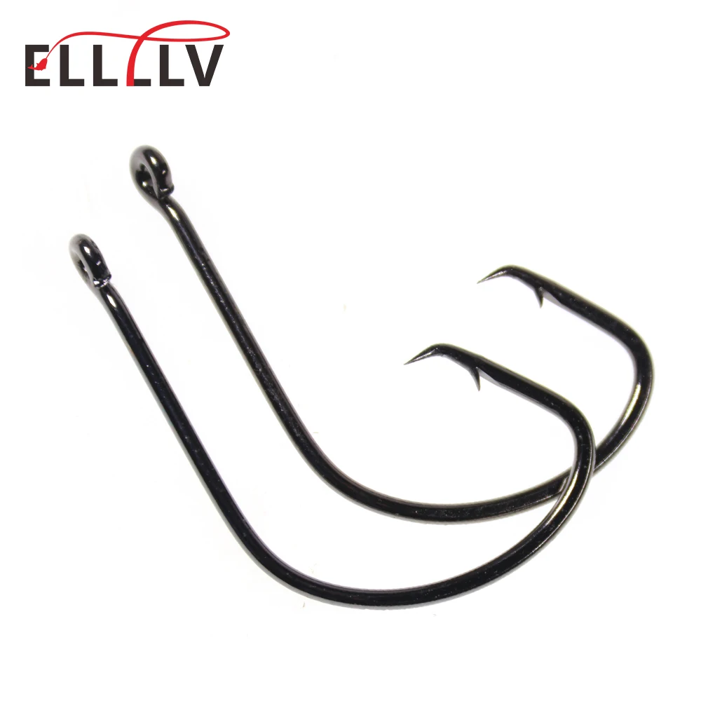 Elllv 8/0 - 14/0 Saltwater 3X Strong Inline Circle Hook  Corrosion-resistance Big Size Fishing Hook for Snapper Tuna Shark