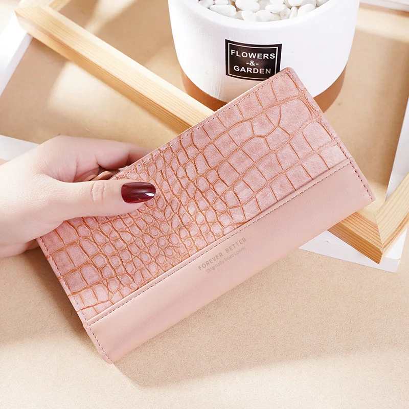 Long Women's Wallet Female Crocodile Pattern Zipper Coin Purses Luxury Designer Card Holder Clutch Ladies Money Bags Handbags