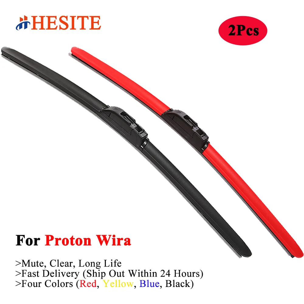 HESITE Colorful Wiper Blades For Proton Wira Sedan Hatchback Wagon 1.5 1.6 1.8 XLI 1-100 Car Model 1999 2000 2001 2002 2004 2005 |