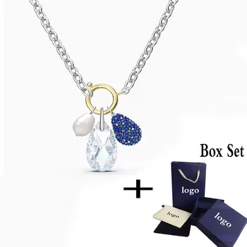

MINA BEAR's new stylish and individual design, a variety of blue metal white crystal pendants add charm to the best accessories.