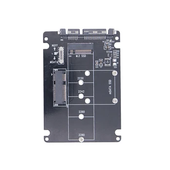 

MSATA/M.2(NGFF) to SATA Solid State Hard Drive Adapter Card Two-In-One Adapter Board Hard Disk Box