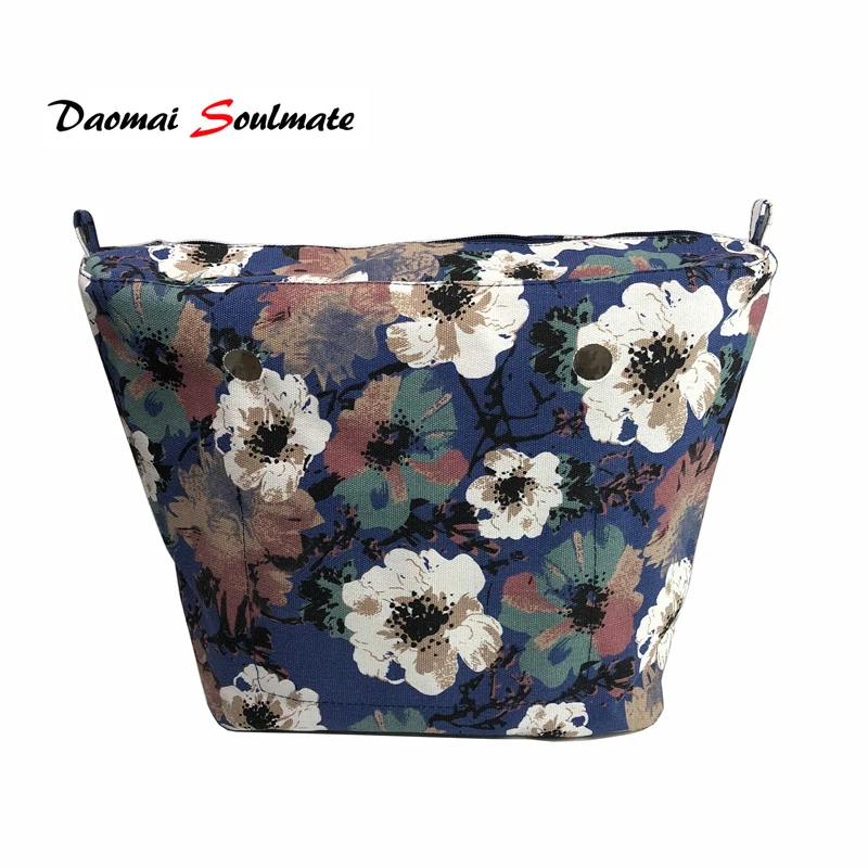 Blue Flower canvas Lining Pocket interior inserts Inner suitable for