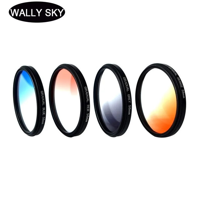 4 In 1 Di Colore Di Pendenza Filtro Set Per La Fotografia 58 Millimetri Lens Filter Per Il Telefono Intelligente Per Canon 18-55 55-250 Nikon 50/1.4G 