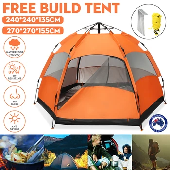 

3-4 Person Pop-Up Open Camping Tent Dual Layer Windbreak Waterproof Anti UV Tourist Tents For Outdoor Hiking Beach Travel Tienda