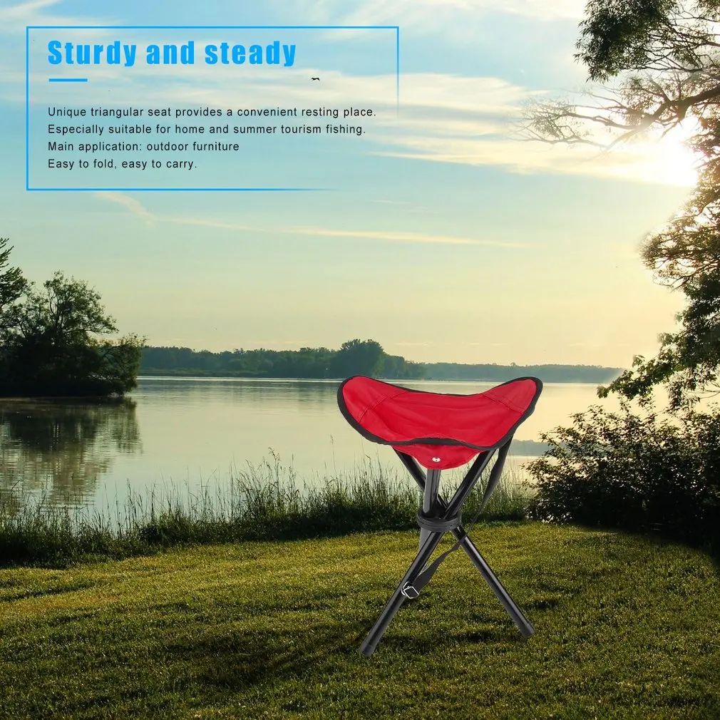 Made of Waterproof Nylon Fabric and Coated Steel Pipe OUTAD Folding Hiking Backpacking Tripod Stool For Outdoor Camping Fishing