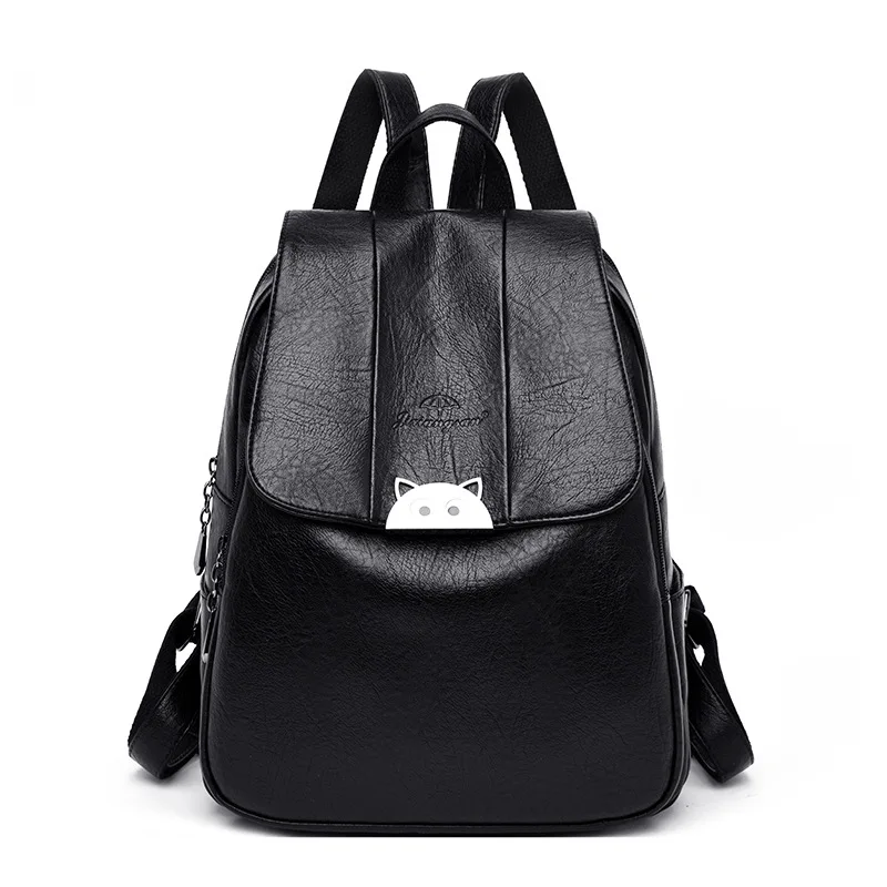 

Leather Backpack 2019 New Style Fashion Korean-style Sheepskin WOMEN'S Bag Bag Popular Brand Soft Leather Large-Volume WOMEN'S B