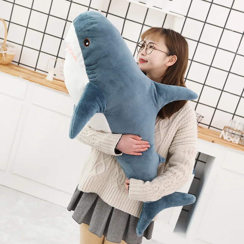 

Large Soft Cute Shark Plush Stuffed Toys Kids Children Sleeping Boys Girls Animal Kawaii Pillow for Birthday Gift 140cm AA60MR