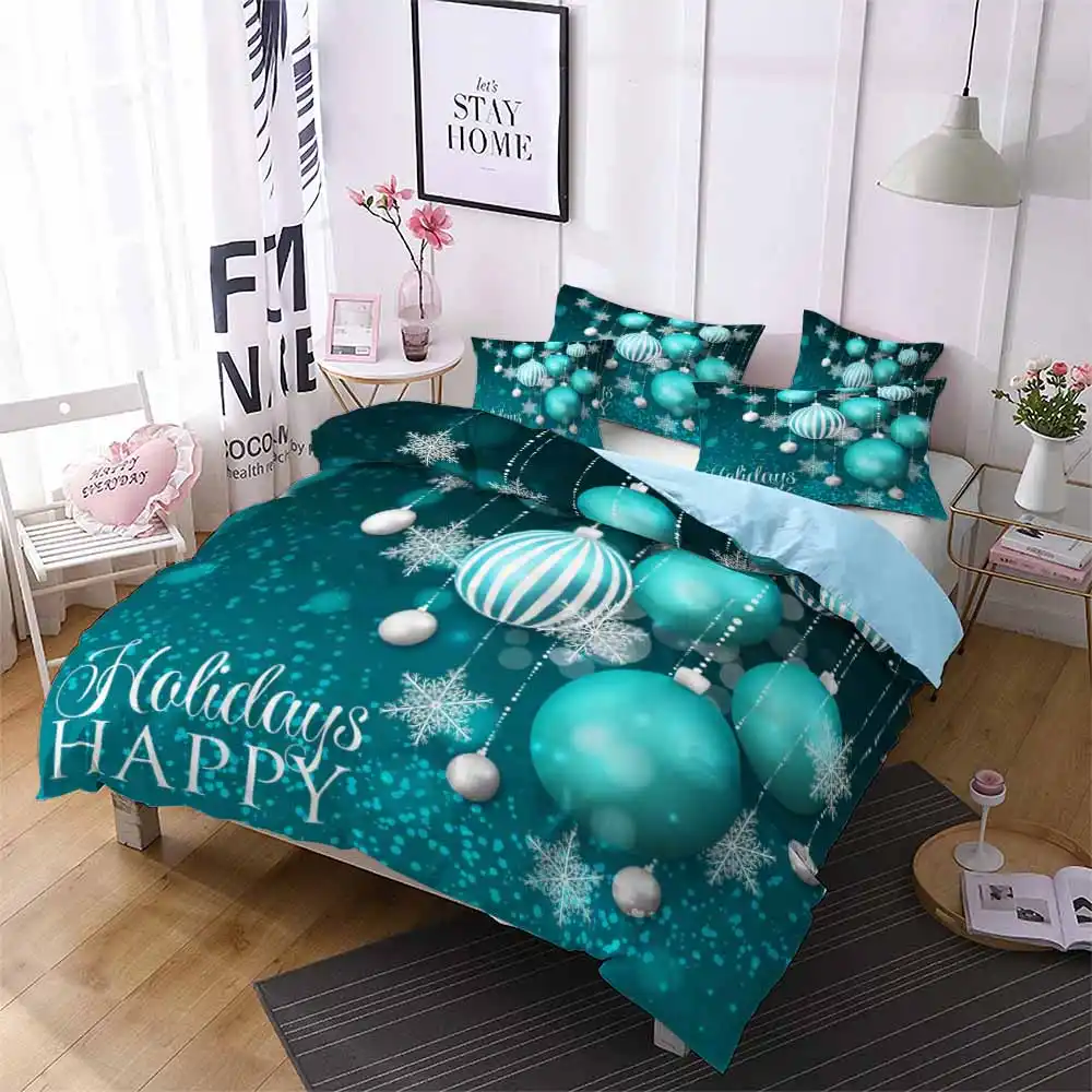 Kids Comforter Set Christmas Ball Snowflake Home Bedding Sets