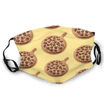 

Round Pizza Double-sided printed dustproof and windproof mask, can be cleaned and reused, suitable for outdoor sports