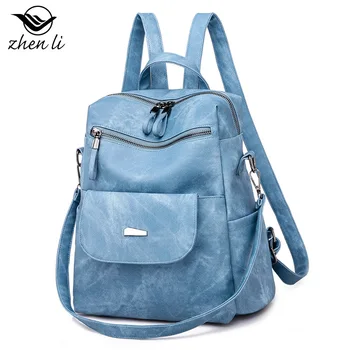 

Zhenli 2020 New Style WOMEN'S Bag Pu Backpack Fashion Retro WOMEN'S Bag Women Bag