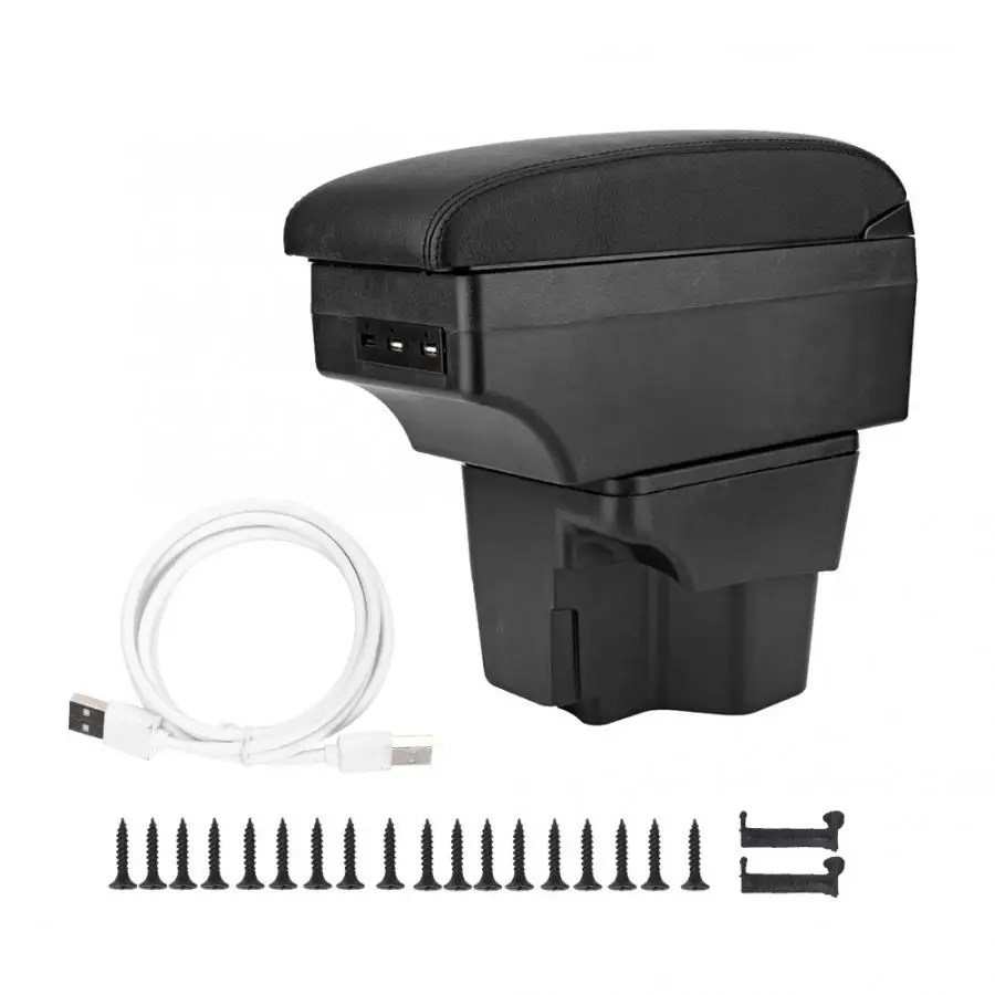 

Car Central Armrest Storage Box ABS+PU Fit for Kia Rio 3 2012-2016