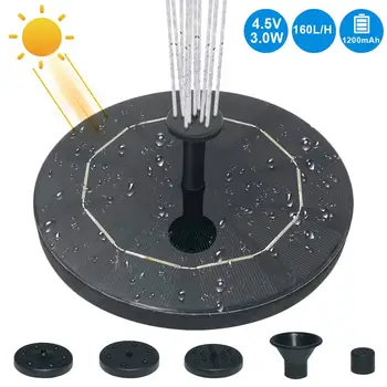 

Solar Pump Fountain 4 Nozzles And 3 Connectors Floating Solar Fountain With Rechargeable Battery For Swimming Pool Outdoor