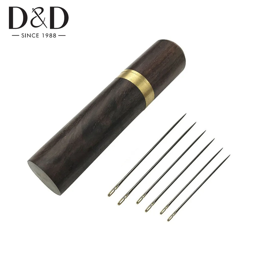 D&ampD Sewing Needle Case with 24pcs Self threading Needles Packed in a Durable Practical Wood Tube Accessories | Дом и сад