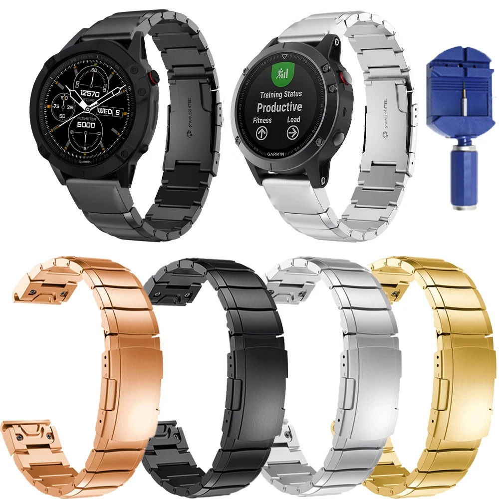 Ремешок на запястье для Garmin Fenix 6 6X 6S pro/5S 5 5X plus 3 3HR нержавеющая сталь