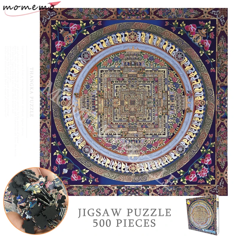 MOMEMO Thangka Пазл 1000 штук черная карточка бумажные головоломки игрушки для взрослых китайская художественная краска Дети образовательные головоломки