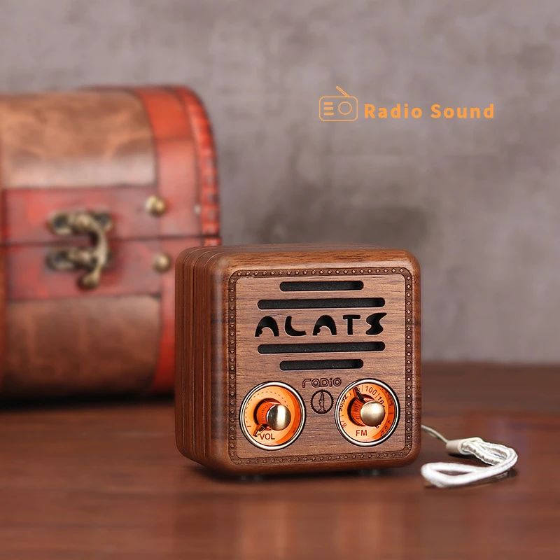 Мини деревянный Bluetooth динамик 5 Вт беспроводной AUX fm радио для телефона MP3