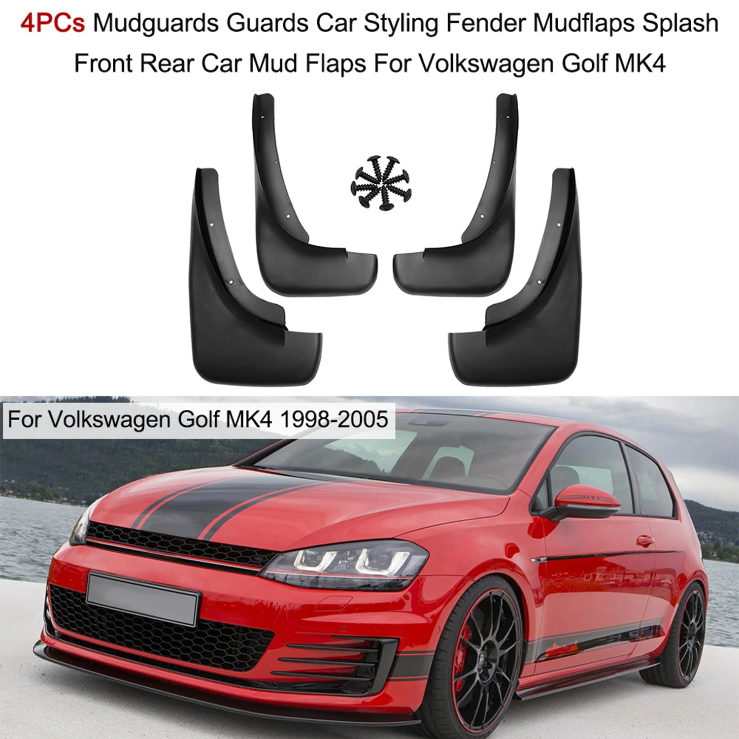 4PCs Car Mudguards Guards Fender Mud 