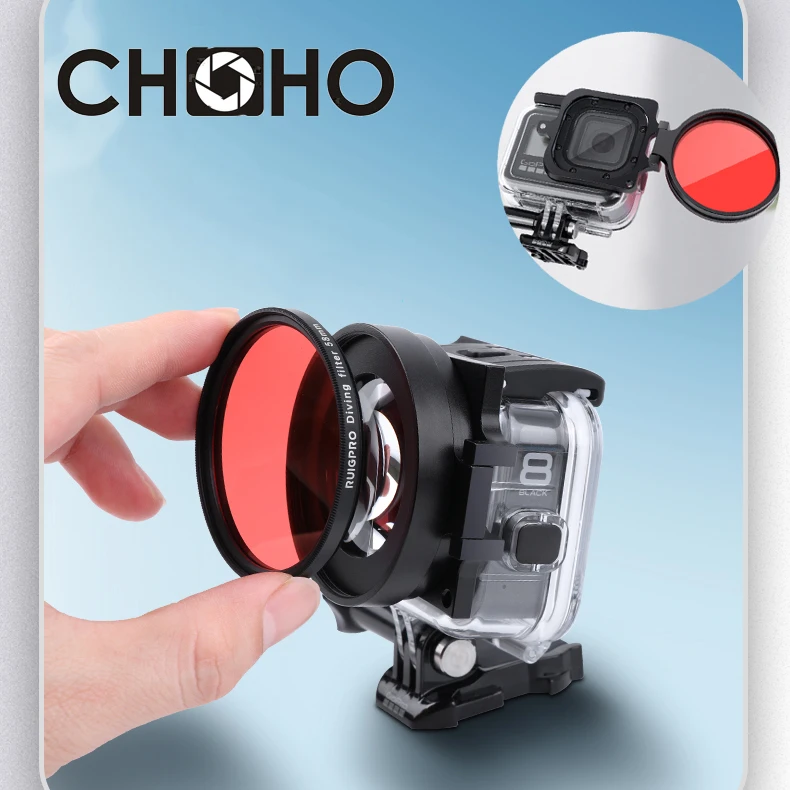 Фильтр для дайвинга 58 мм Кольцо Gopro 8 Черные Аксессуары оригинальный