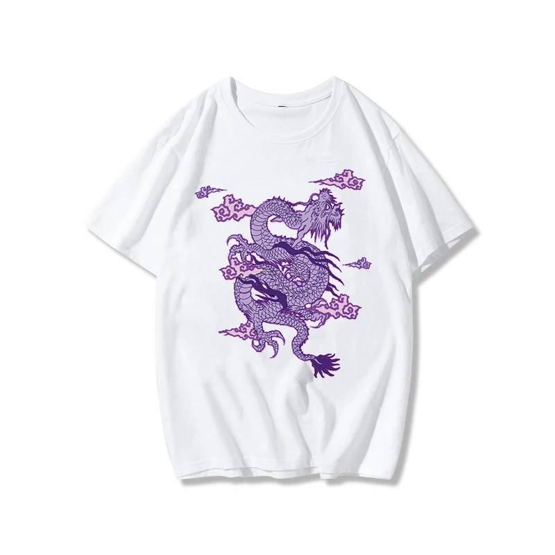 Streetwear tops women's T-shirt ulzzang Harajuku vintage Chinese dragon print T-shirt summer new Oversize loose casual women