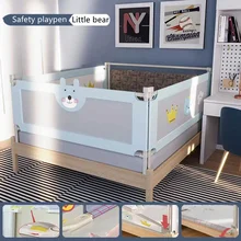 Corralito de seguridad para niños y bebés, muebles de cama interior anticaídas, 1,5 2,2 M, bonito oso pequeño, valla protectora de alta calidad