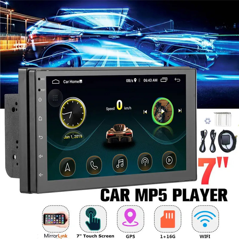 Gps авто MP5 плеер Android 8,1 wifi MP5 плеер Автомобильный Гладкий 1080P Bluetooth автомобильный стерео MP5