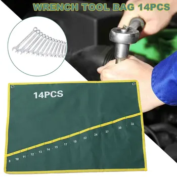 

Pockets Canvas Oxford Cloth Wrench Portable Wrench Tool Bag Toolbox Green 14 Grid Hydropower Waterproof Hardware Repair Kits