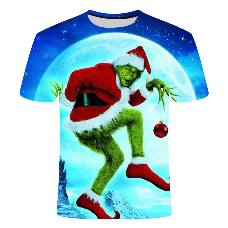 Летняя Новинка, модная футболка для мужчин и женщин с изображением фильма Grinch, Повседневная футболка с 3D принтом аниме для мужчин и женщин, топы - Цвет: 3d-TX1702