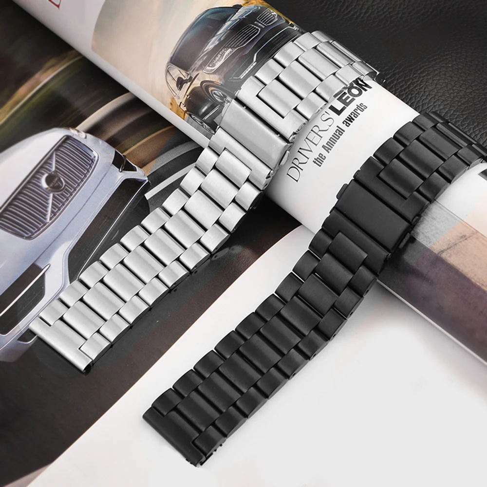 Ремешок для часов из нержавеющей стали браслет металл серебристого цвета · сменный Браслет для часов звено браслет 15-24 мм с инструментом D40