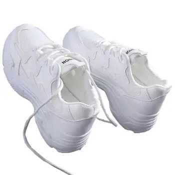 

Women White Breathable Mesh Platform Sneakers Training Sports Shoes Summer Thick Sole Running Walking Sneaker Chunky Tennis Shoe