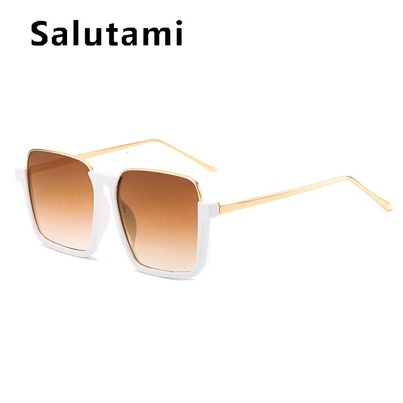 Женские солнцезащитные очки с квадратной оправой, Ретро стиль, элегантные солнцезащитные очки - Цвет линз: gold tea