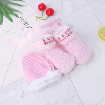 

1 1 Set Baby Socks Gloves Prevent Scratch Face Warm Winter Autumn Soft Breathable Cartoon Cute Fashion Newborn Boys Girls Gifts