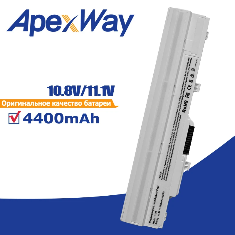 4400 мАч белый аккумулятор для Msi BTY S11 S12 X100 G L Akoya Mini E1210 Wind U100 U90 Wind12 U200 U210 U230|battery for